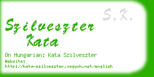 szilveszter kata business card